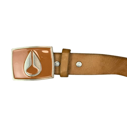 Vintage 90s 00s Brown Soft Leather Tan Nixon Belt S M