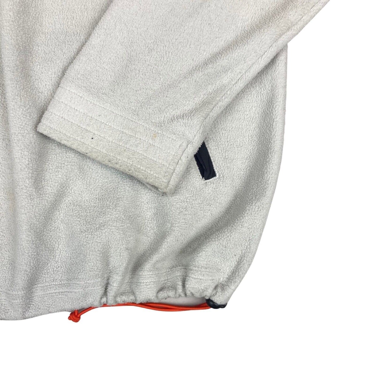 Vintage 90s 00s White Champion Quarter Zip Fleece Jumper Spell Out Embroidered L