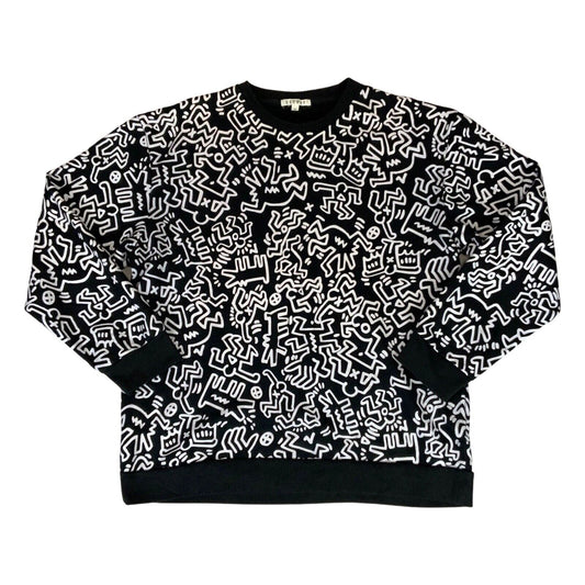90s 00s Black White Keith Haring x Browny Dog Hypebeast Graffiti Jumper M
