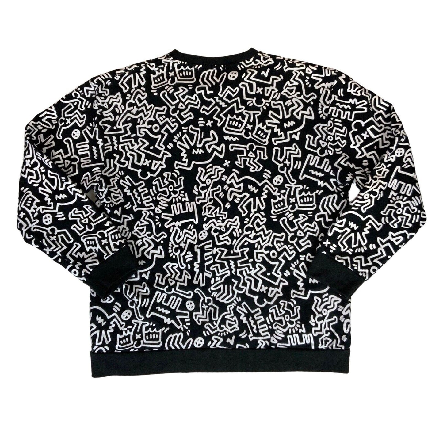 90s 00s Black White Keith Haring x Browny Dog Hypebeast Graffiti Jumper M