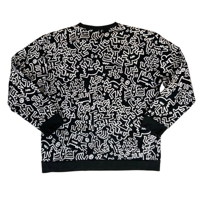 90s 00s Black White Keith Haring x Browny Dog Hypebeast Graffiti Jumper M