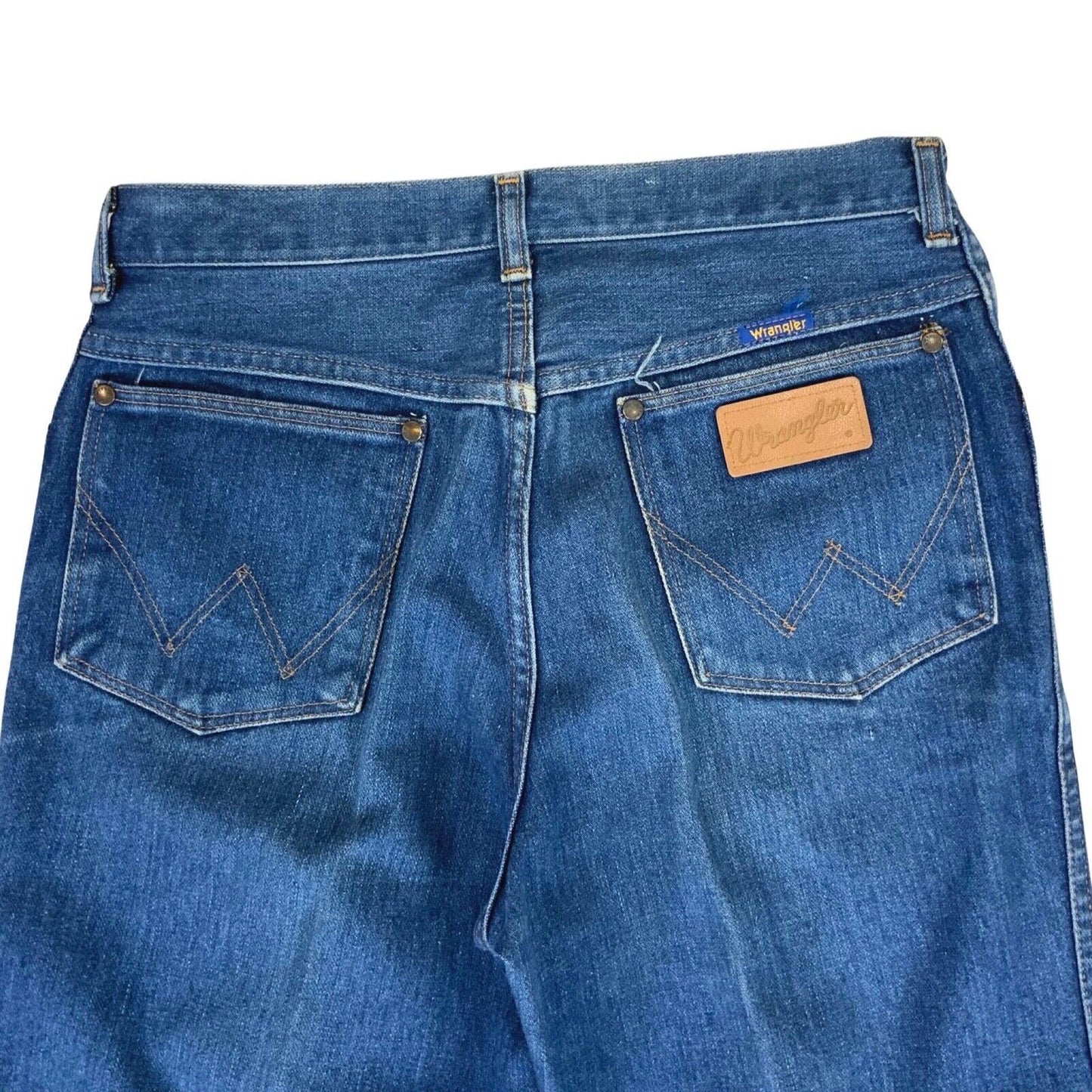 VTG 70s WRANGLER BLUEBELL DENIM JEANS WESTERN SUEDEHEAD MOD SKINS 30L 33L