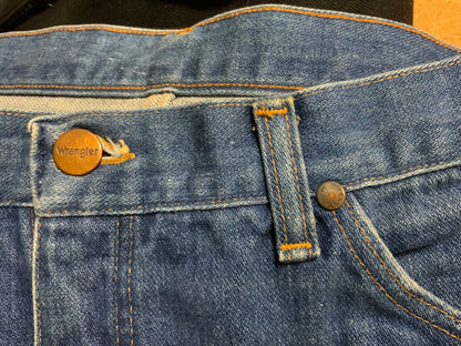 VTG 70s WRANGLER BLUEBELL DENIM JEANS WESTERN SUEDEHEAD MOD SKINS 30L 33L
