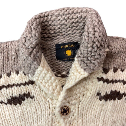 VTG WOOL COWICHAN CARDIGAN NATIVE AMERICAN CANADIAN KNIT ROCKABILLY 42” (40)