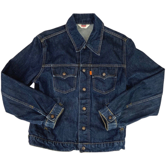 VTG 70s REPLICA LEVIS GIRLS LVC ORANGE TAB DENIM TRUCKER JACKET MOD 40” (36) 10