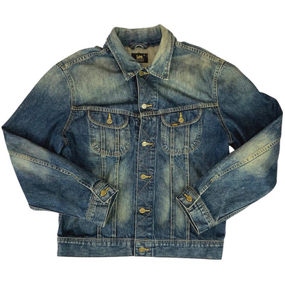 VTG NOUGHTIES Y2K LEE RIDER SLIM DENIM JACKET TRUCKER ROCKABILLY MOD XL 48” (44)