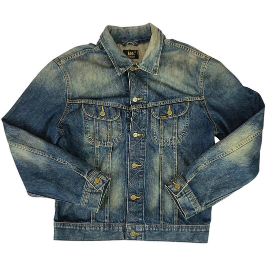 VTG NOUGHTIES Y2K LEE RIDER SLIM DENIM JACKET TRUCKER ROCKABILLY MOD XL 48” (44)