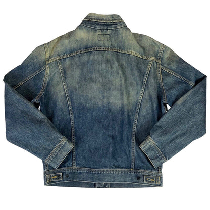 VTG NOUGHTIES Y2K LEE RIDER SLIM DENIM JACKET TRUCKER ROCKABILLY MOD XL 48” (44)