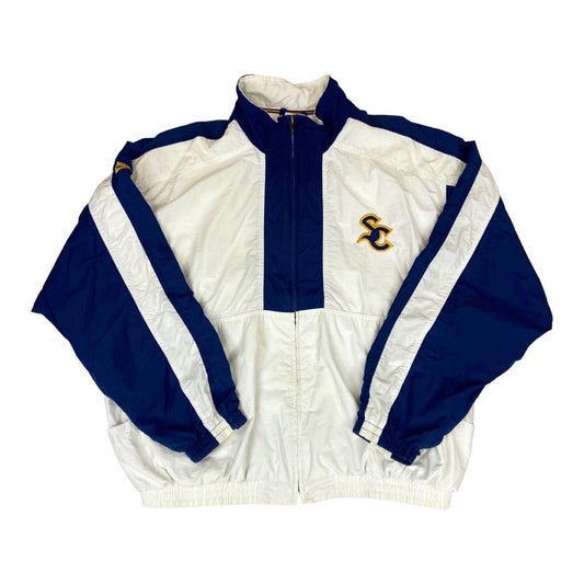 Vintage 80s White Navy Blue Nike Supreme Court Embroidered Windbreaker XL