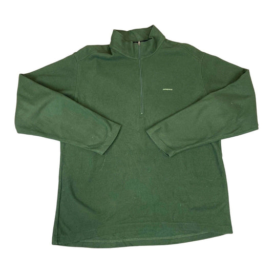 Vintage 00s Khaki Green Patagonia Embroidered 1/4 Zip Fleece L