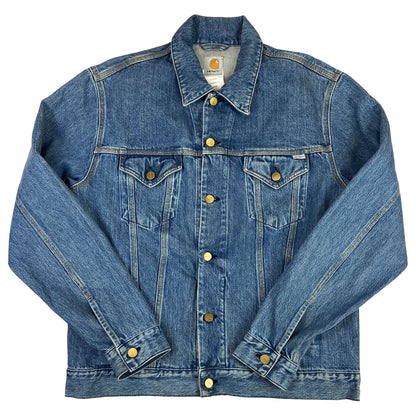 Vintage 2002 Light Wash Denim Carhartt Button Up Jacket Workwear 100% Cotton L