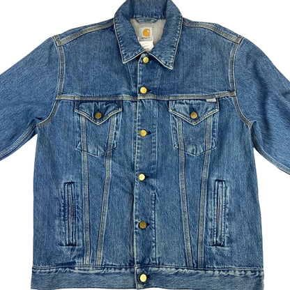 Vintage 2002 Light Wash Denim Carhartt Button Up Jacket Workwear 100% Cotton L