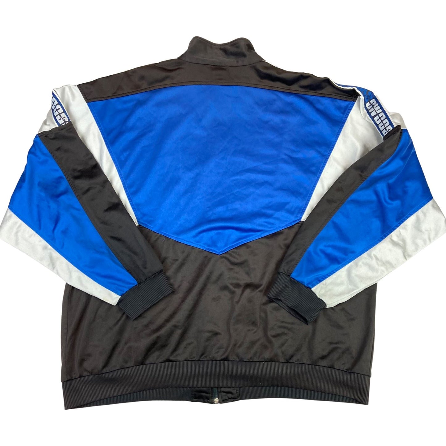 Vintage 1990s Black, Blue & White Nike Swoosh Zip-Up Track Jacket Large