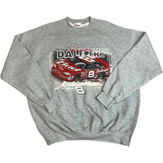 Vintage 90s 00s Grey Chase Authentic NASCAR Dale  Earnhardt Jr Jumper XL