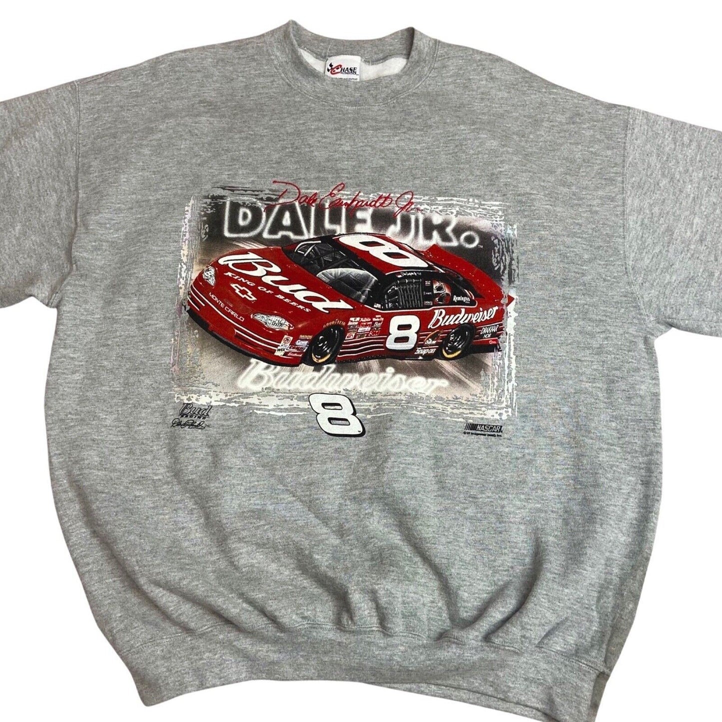 Vintage 90s 00s Grey Chase Authentic NASCAR Dale  Earnhardt Jr Jumper XL