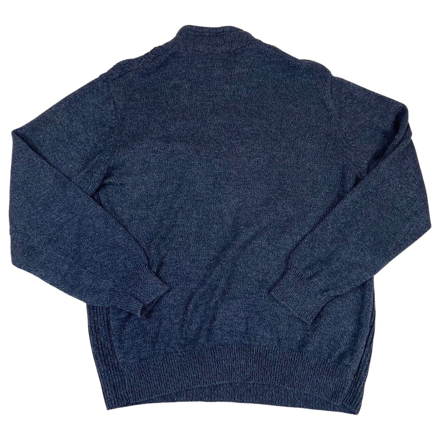 Vintage 00s Navy Designer Oscar De La Renta Knitted 3/4 Button Up Pullover XL