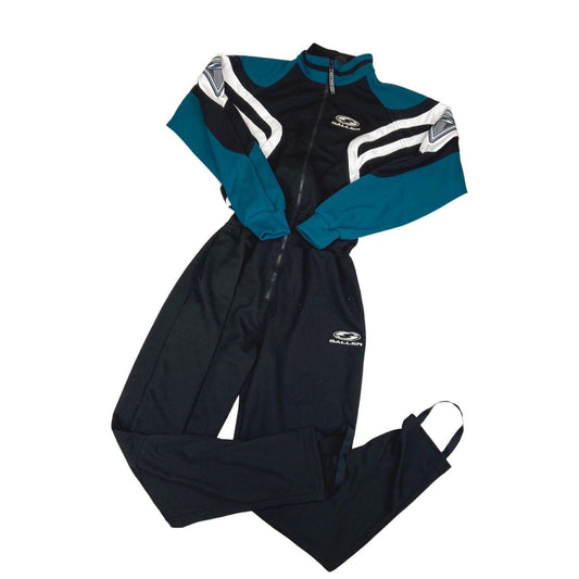 Vintage 90s Black Dark Teal Saller Jumpsuit Tracksuit Boiler Suit One Piece XL