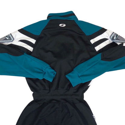 Vintage 90s Black Dark Teal Saller Jumpsuit Tracksuit Boiler Suit One Piece XL