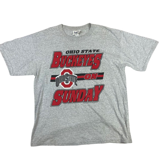 Early 00's Lee Sport Ohio State Buckeyes Nutmeg Players Inc. Graphic T-Shirt XL