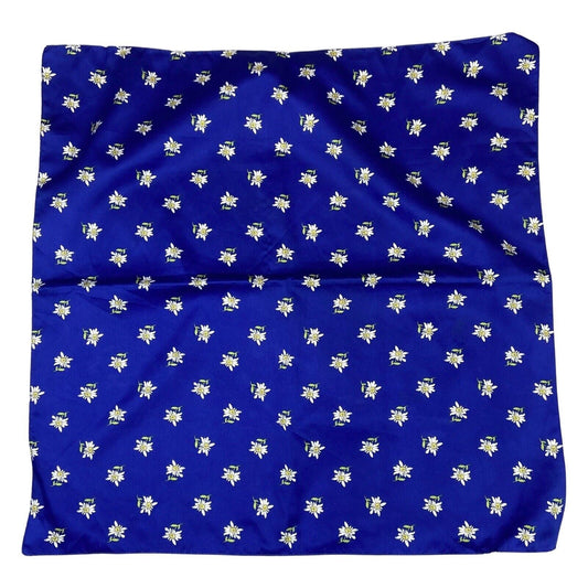Vintage 90s 00s Blue Floral Print Patterned Scarf