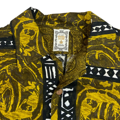 VTG 60s CROWN HAWAIIAN ALOHA SHIRT ROCKABILLY HOT ROD TIKI 43” (40) M