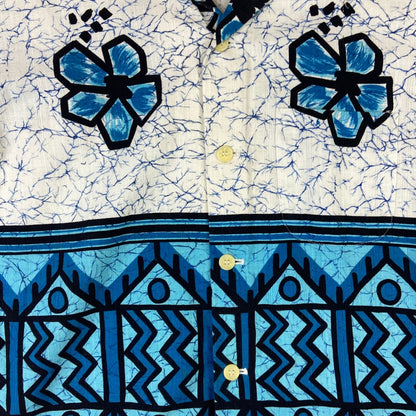 VTG HI-DANDY BARKCLOTH HAWAIIAN ALOHA SHIRT ROCKABILLY HOT ROD TIKI 39” (36) S
