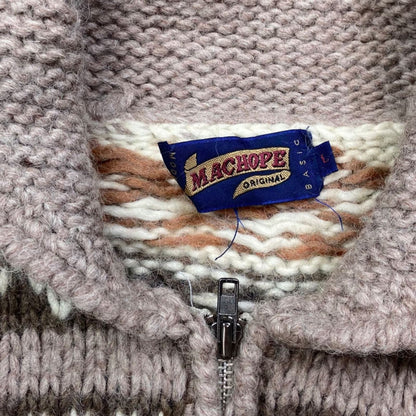 VTG NATIVE CANADIAN  COWICHAN INDIAN STYLE CARDIGAN  ROCKABILLY 43” (40) M