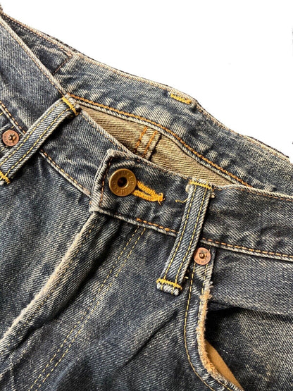 VTG STYLE EDWIN 505X JAPANESE REDLINE SELVEDGE DISTRESSED JEANS 29” W 32”L