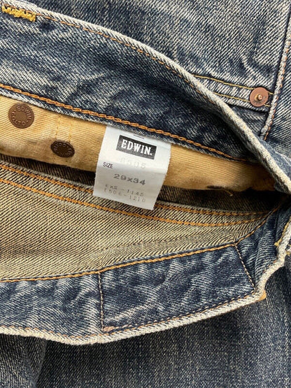 VTG STYLE EDWIN 505X JAPANESE REDLINE SELVEDGE DISTRESSED JEANS 29” W 32”L