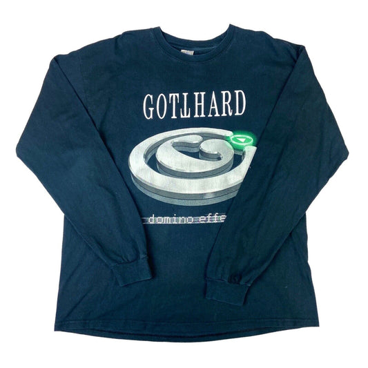 Preloved 2007 Black Gotthard Long Sleeved Graphic T-Shirt Hard Rock Merch XL