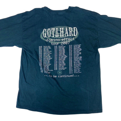 Preloved 2007 Black Gotthard Long Sleeved Graphic T-Shirt Hard Rock Merch XL