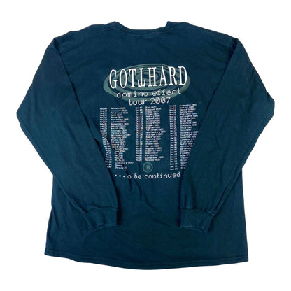 Preloved 2007 Black Gotthard Long Sleeved Graphic T-Shirt Hard Rock Merch XL