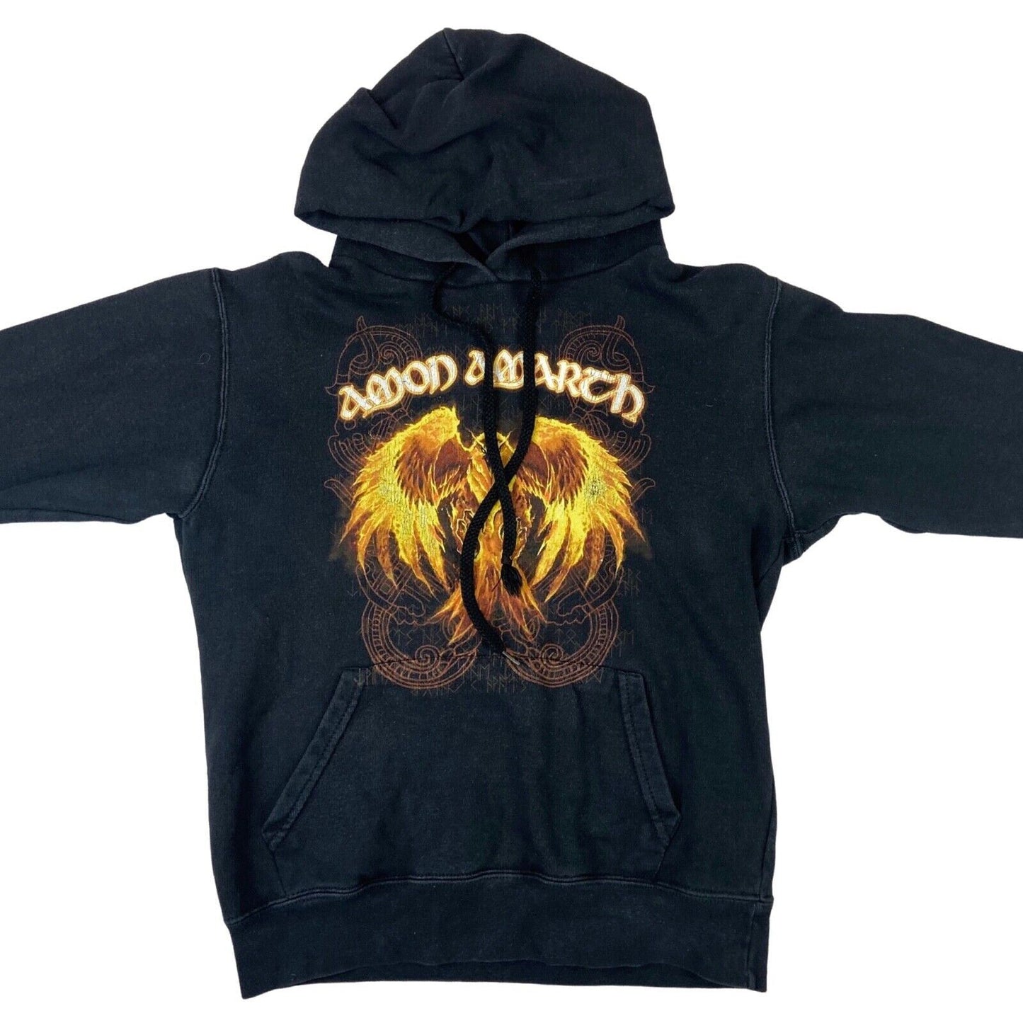Preloved 2013 Black Amon Amarth Graphic Printed Hoodie Viking Metal Merch S