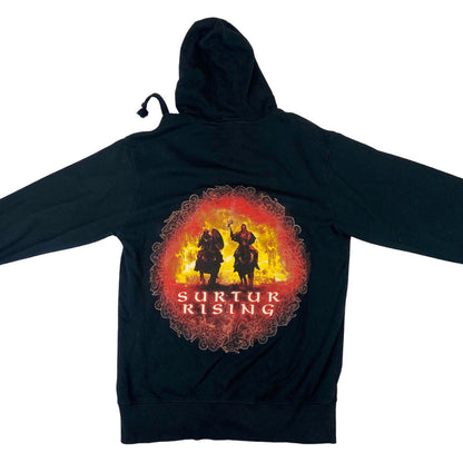 Preloved 2011 Black Amon Amarth Graphic Print Zip Up Hoodie Viking Metal Merch L