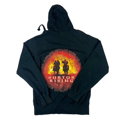 Preloved 2011 Black Amon Amarth Graphic Print Zip Up Hoodie Viking Metal Merch L