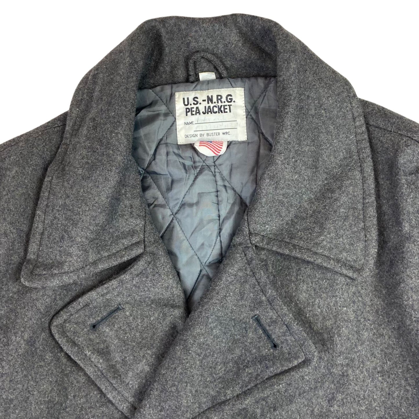 VTG BUSTER US NAVY PEACOAT WOOL DOUBLE BREASTED MILITARY ROCKABILLY 42” (38) S