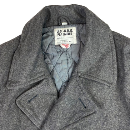 VTG BUSTER US NAVY PEACOAT WOOL DOUBLE BREASTED MILITARY ROCKABILLY 42” (38) S