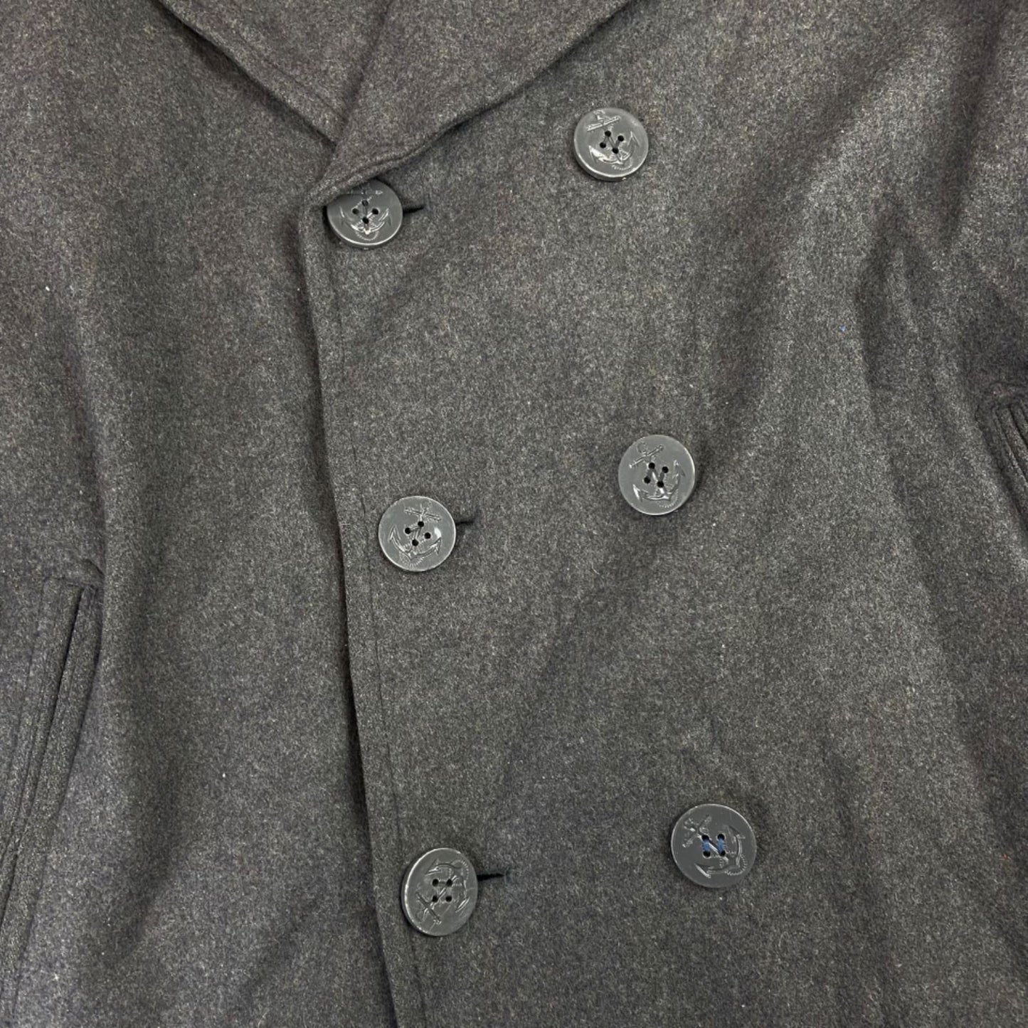VTG BUSTER US NAVY PEACOAT WOOL DOUBLE BREASTED MILITARY ROCKABILLY 42” (38) S