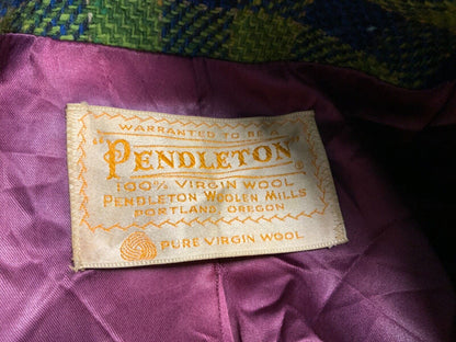 RARE VTG 60s 70s USA LADIES PENDLETON WOOL TWEED 3/4 COAT 39’ (36) SIZE 10-12