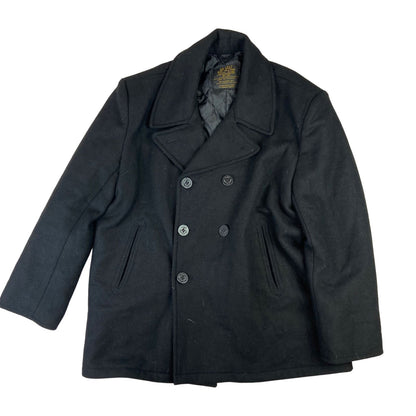 VTG MIL-TEC US NAVY PEACOAT WOOL DOUBLE BREASTED MILITARY ROCKABILLY 53 (50) XXL