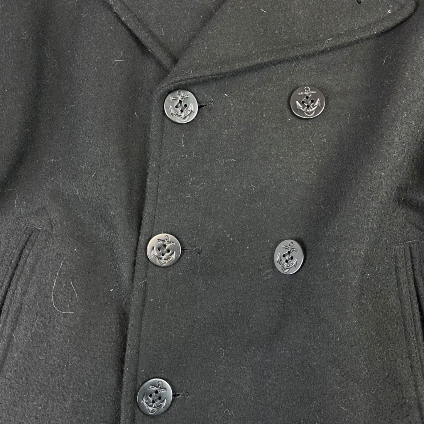VTG MIL-TEC US NAVY PEACOAT WOOL DOUBLE BREASTED MILITARY ROCKABILLY 53 (50) XXL