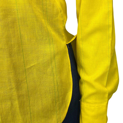 Vintage 90s 70s Style Yellow Cacharel Button Down Blouse 8 10 S