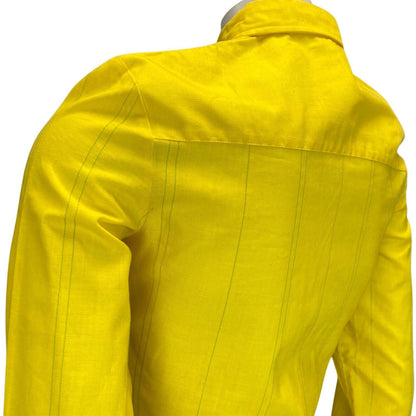 Vintage 90s 70s Style Yellow Cacharel Button Down Blouse 8 10 S