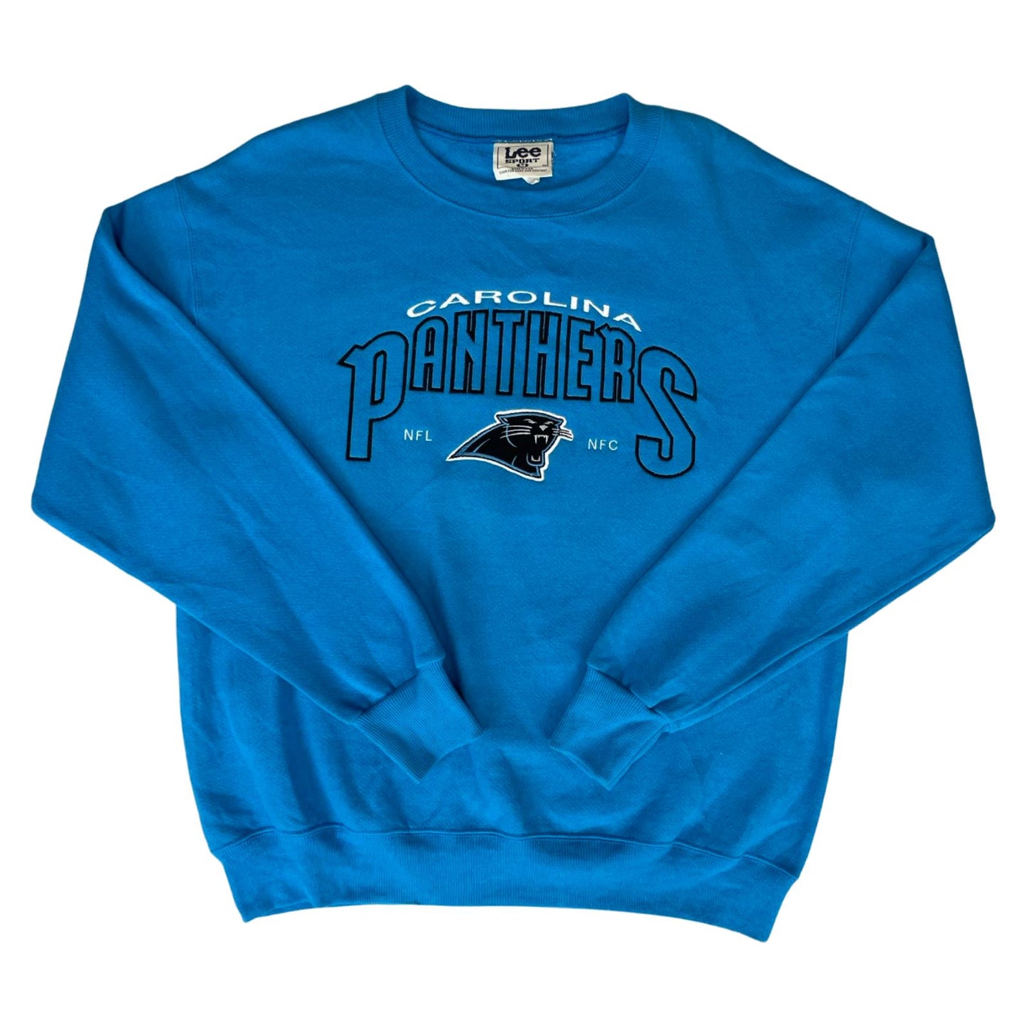 Vintage 90s 00s Blue Lee Sport Carlonia Panthers NFL Embroidered Sweater