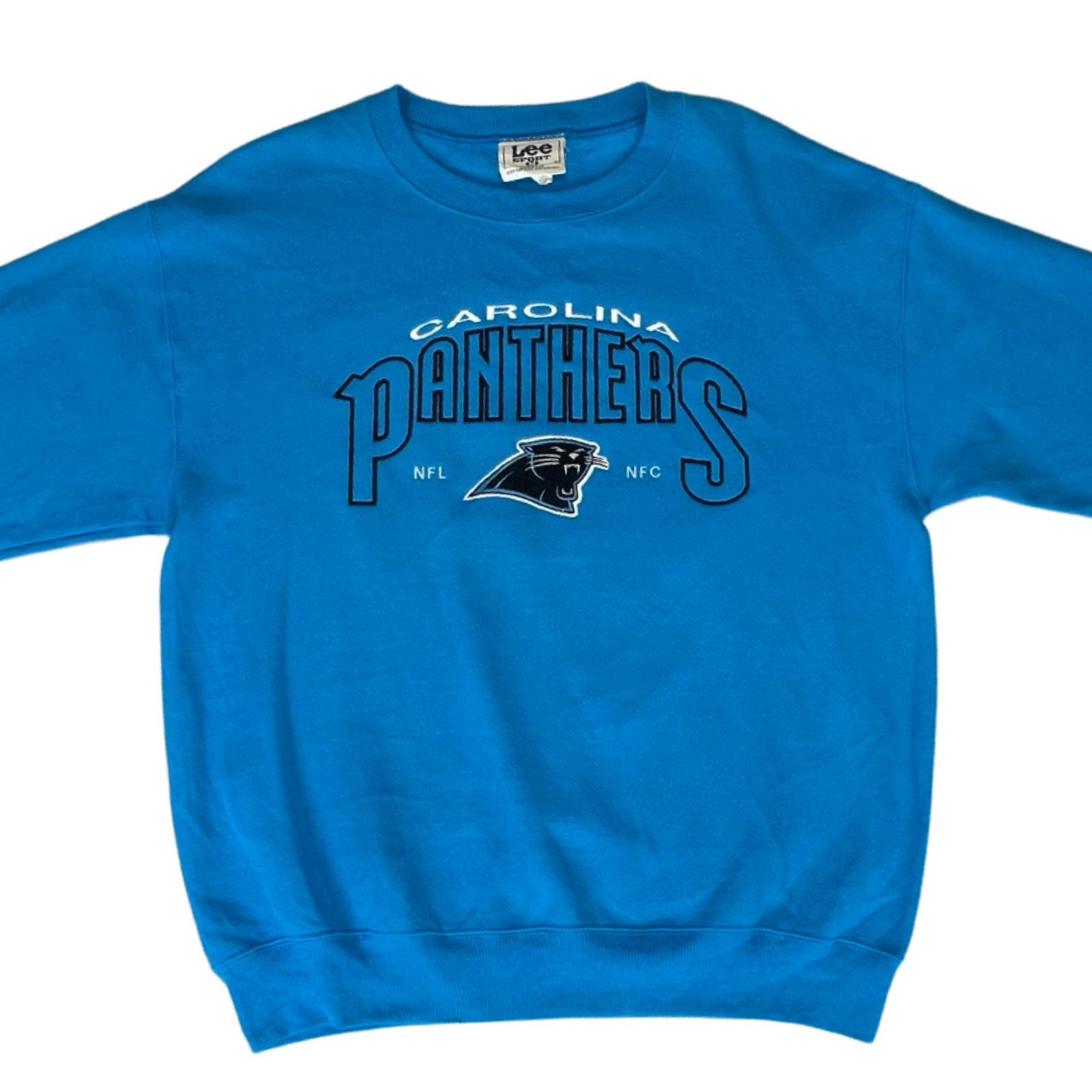 Vintage 90s 00s Blue Lee Sport Carlonia Panthers NFL Embroidered Sweater
