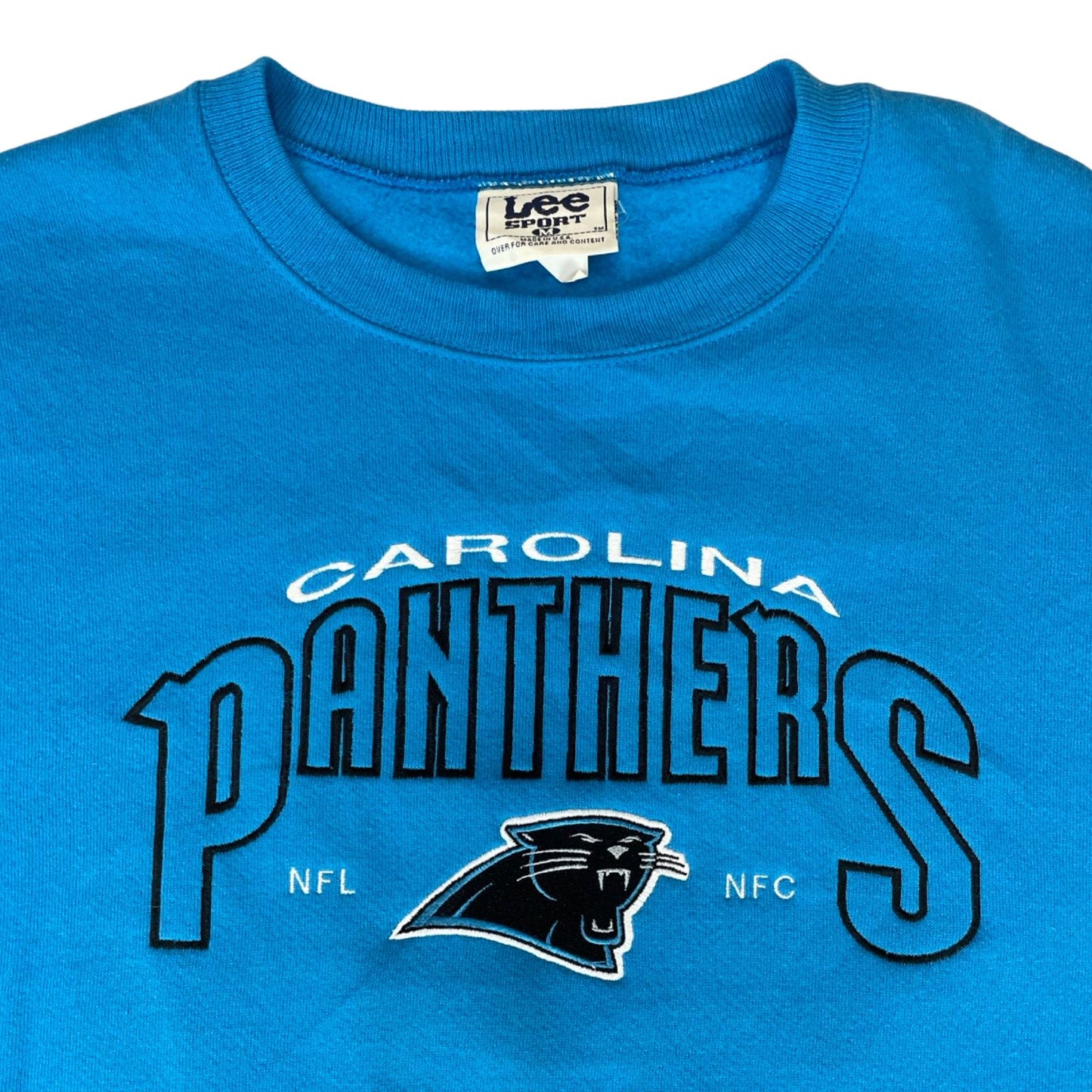 Vintage 90s 00s Blue Lee Sport Carlonia Panthers NFL Embroidered Sweater