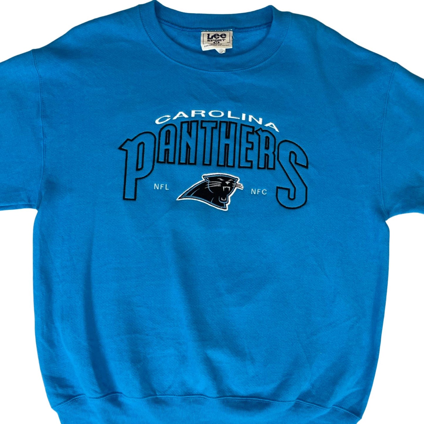 Vintage 90s 00s Blue Lee Sport Carlonia Panthers NFL Embroidered Sweater