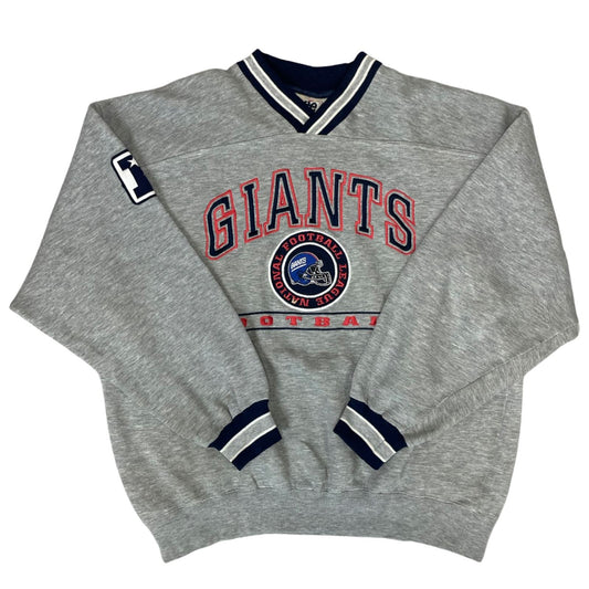 Vintage 90s 00s Grey Lee Sport Giants NFL Embroidered Graphic Sweater L