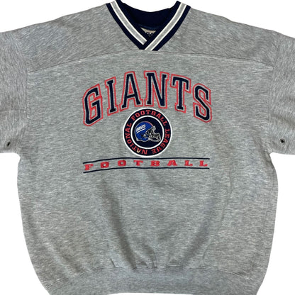 Vintage 90s 00s Grey Lee Sport Giants NFL Embroidered Graphic Sweater L