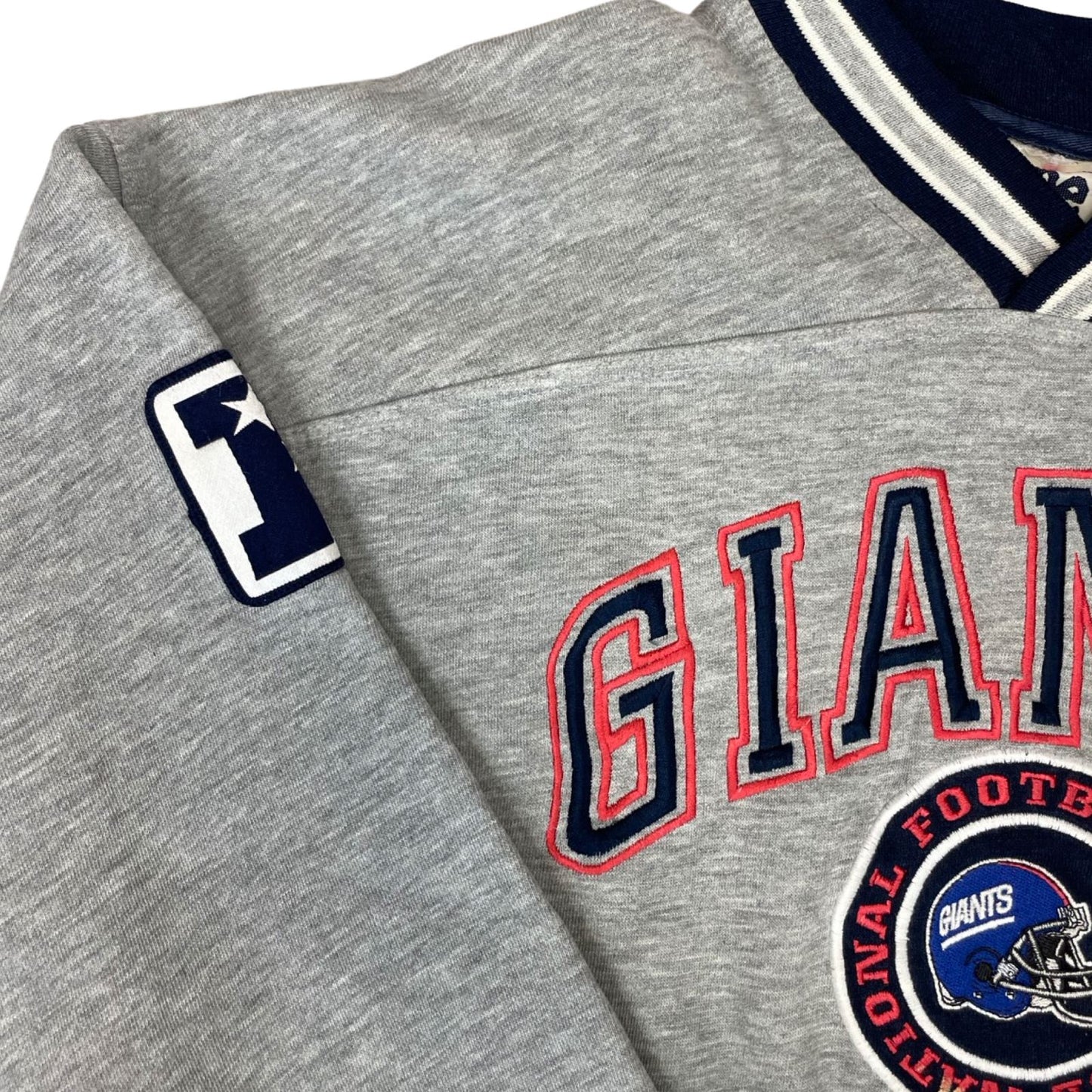 Vintage 90s 00s Grey Lee Sport Giants NFL Embroidered Graphic Sweater L